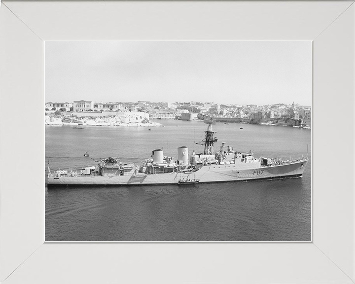 HMS Ashanti (F117) Royal Navy Tribal Class Frigate Valletta Malta Photo Print Wall Art Decor Posters, Prints, & Visual Artwork Hampshire Prints 10 x 8 White Frame No