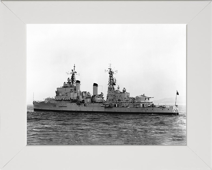 HMS Blake (C99) Photo Print - At Sea 1961 - Royal Navy Tiger Class Light Cruiser Posters, Prints, & Visual Artwork Hampshire Prints 10 x 8 White Frame No