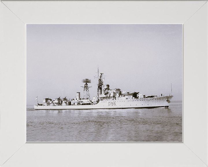 HMS Crossbow (G96) Royal Navy Weapon Class Destroyer Starboard Bow View Photo Print Wall Art Decor Posters, Prints, & Visual Artwork Hampshire Prints 10 x 8 White Frame No