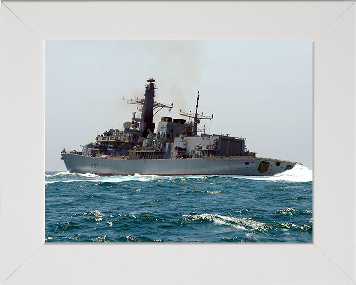 HMS St Albans (F83) Photo Print - Low Port View - Royal Navy Type 23 Frigate Hampshire Prints 10 x 8 White Frame No