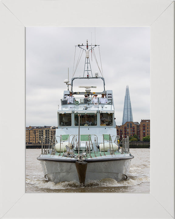 HMS Archer (P264) Photo Print - River Thames 2016 - Royal Navy Archer Class P2000 Patrol Vessel Posters, Prints, & Visual Artwork Hampshire Prints 10 x 8 White Frame No