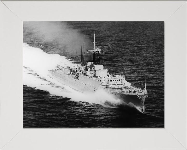 HMS Rapid (F138) Photo Print - At Sea 1971 - Royal Navy Type 15 Frigate Hampshire Prints 10 x 8 White Frame No