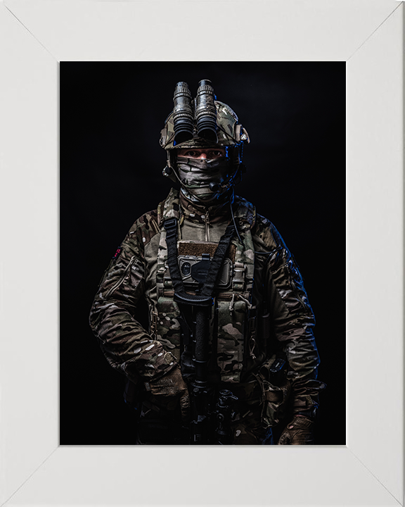 Royal Marines Commando Portrait | Photo Print | Framed Print | Military | Commando | Wall Art | Home Decor | Photography Hampshire Prints 10 x 8 White Frame No