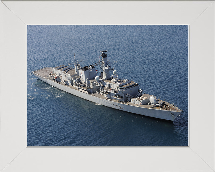 HMS Argyll (F231) Royal Navy Type 23 Frigate Starboard View 2004 Wall Art Naval Photo Print Decor Posters, Prints, & Visual Artwork Hampshire Prints 10 x 8 White Frame No