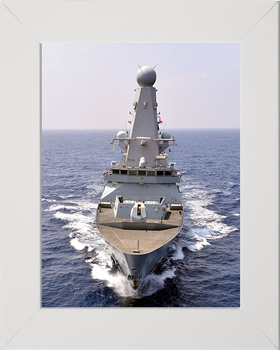 HMS Defender (D36) Photo Print - Indian Ocean 2016 - Royal Navy Type 45 Destroyer Posters, Prints, & Visual Artwork Hampshire Prints 10 x 8 White Frame No