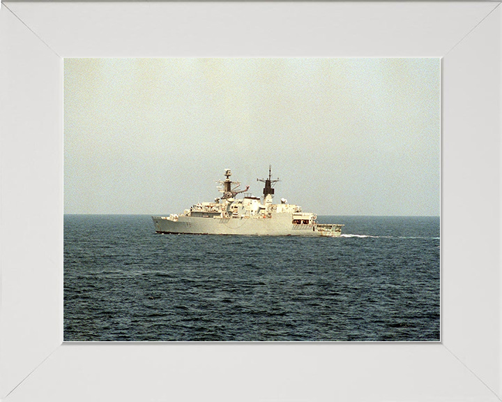 HMS Brazen (F91) Royal Navy Type 22 Frigate Gulf Of Oman 1990 Photo Print Wall Art Decor Posters, Prints, & Visual Artwork Hampshire Prints 10 x 8 White Frame No