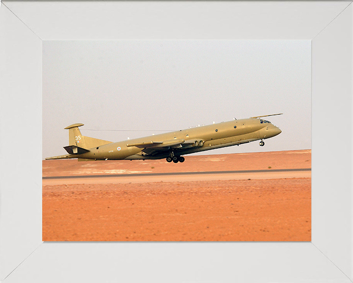 RAF Nimrod MR2 Taking off Photo Print - Royal Air Force Aircraft Hampshire Prints 10 x 8 White Frame No