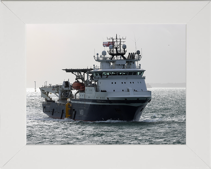 HMS Stirling Castle (M01) Photo Print - Enters Portsmouth 2025 - Royal Navy Mine Countermeasures Support Vessel