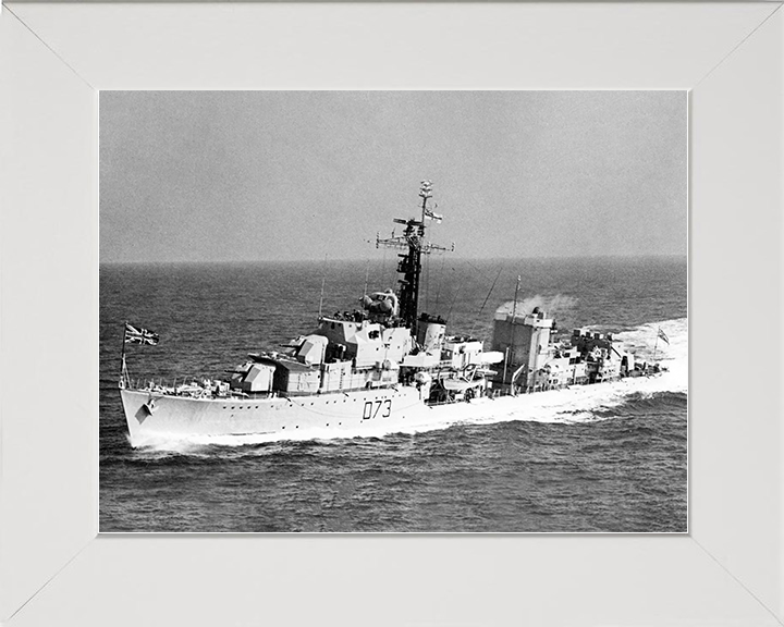 HMS Cavalier (D73) Royal Navy C Class Destroyer Port Side Photo Print Wall Art Decor Posters, Prints, & Visual Artwork Hampshire Prints 10 x 8 White Frame No