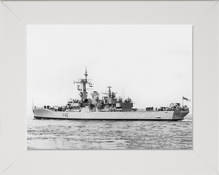 HMS Sirius (F40) Photo Print - Leaving Portsmouth 1987 - Royal Navy Leander Class Frigate Posters, Prints, & Visual Artwork Hampshire Prints 10 x 8 White Frame No