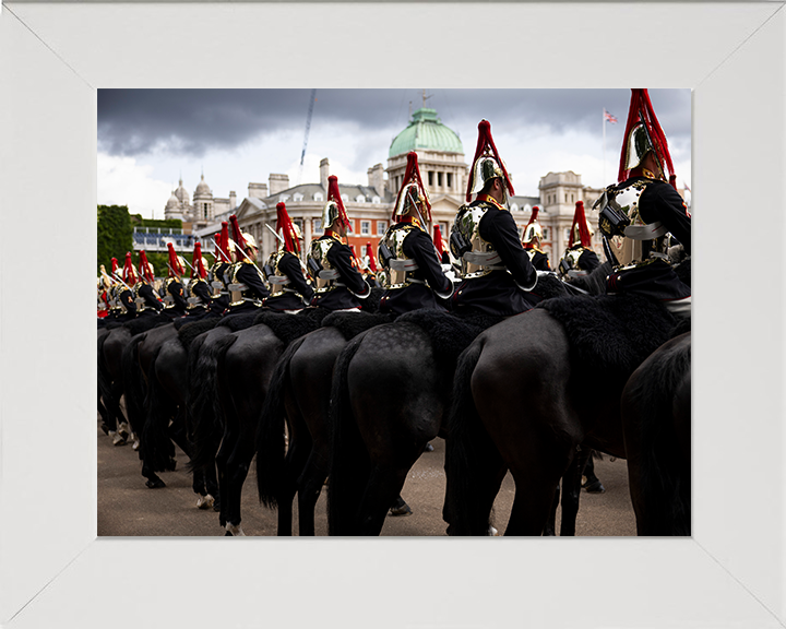 Blues and Royals on parade Photo Print - British Army Hampshire Prints 10 x 8 White Frame No
