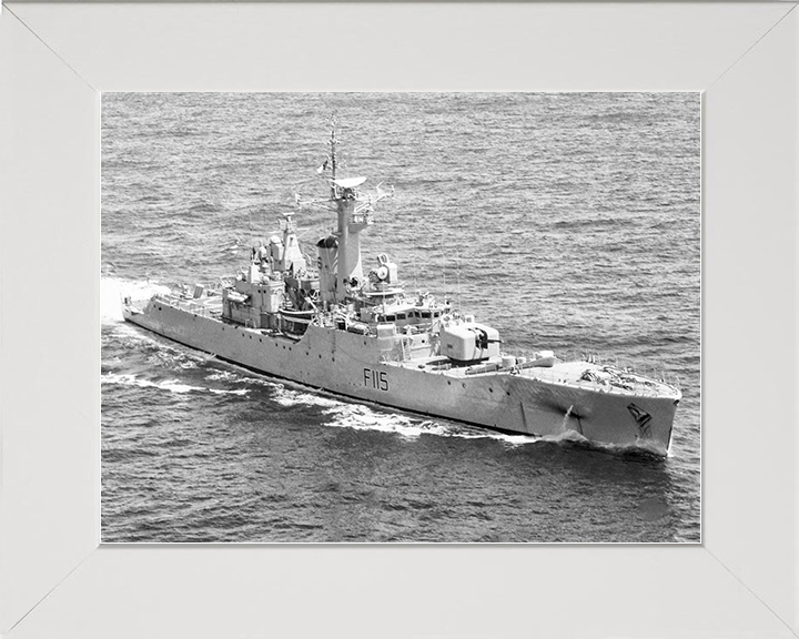 HMS Berwick (F115) Royal Navy Rothesay Class Frigate High Starboard Bow View Photo Print Wall Art Decor Posters, Prints, & Visual Artwork Hampshire Prints 10 x 8 White Frame No