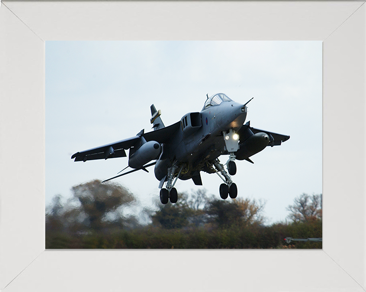 RAF Jaguar Taking Off 2002 Photo Print - Royal Air Force Aircraft Posters, Prints, & Visual Artwork Hampshire Prints 10 x 8 White Frame No