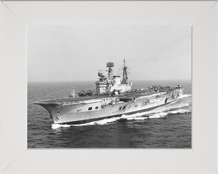 HMS Eagle (R05) Photo Print - Flight Deck View - Royal Navy Audacious Class Aircraft Carrier Hampshire Prints 10 x 8 White Frame No