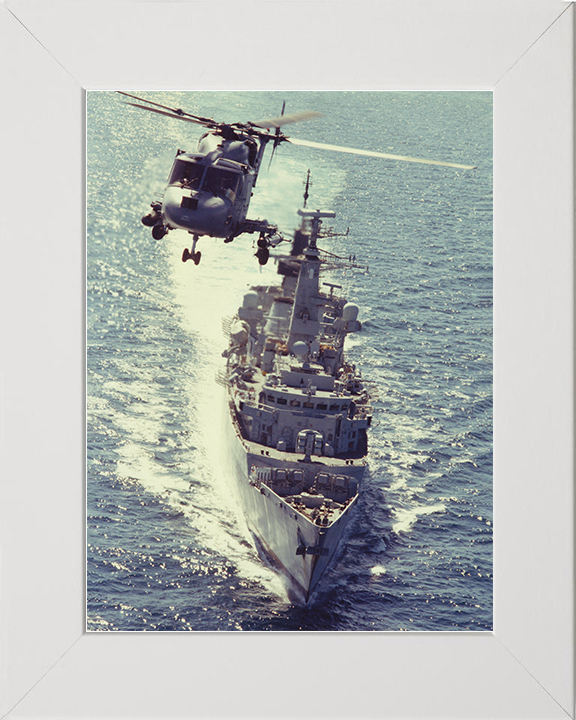 HMS Brave (F94) Royal Navy Type 22 Frigate Bow View From the Air Photo Print Wall Art Decor Posters, Prints, & Visual Artwork Hampshire Prints 10 x 8 White Frame No