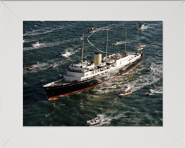 HMY Britannia Photo Print - Paying Off - Royal Navy - Royal Yacht Posters, Prints, & Visual Artwork Hampshire Prints 10 x 8 White Frame No