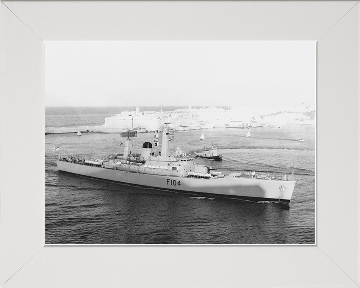 HMS Dido (F104) Royal Navy Leander Class Frigate Valletta Malta Photo Print Wall Art Decor Posters, Prints, & Visual Artwork Hampshire Prints 10 x 8 White Frame No