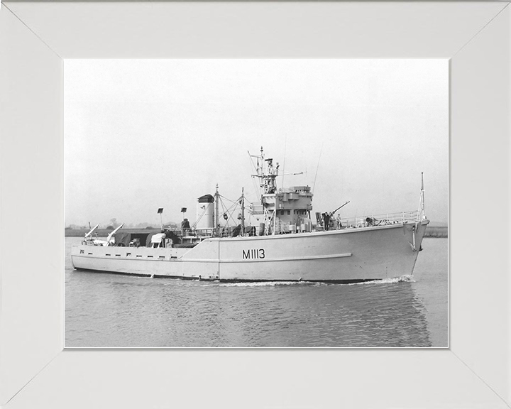 HMS Brereton (M1113) Royal Navy Ton Class Minesweeper Starboard View Photo Print Wall Art Decor Posters, Prints, & Visual Artwork Hampshire Prints 10 x 8 White Frame No