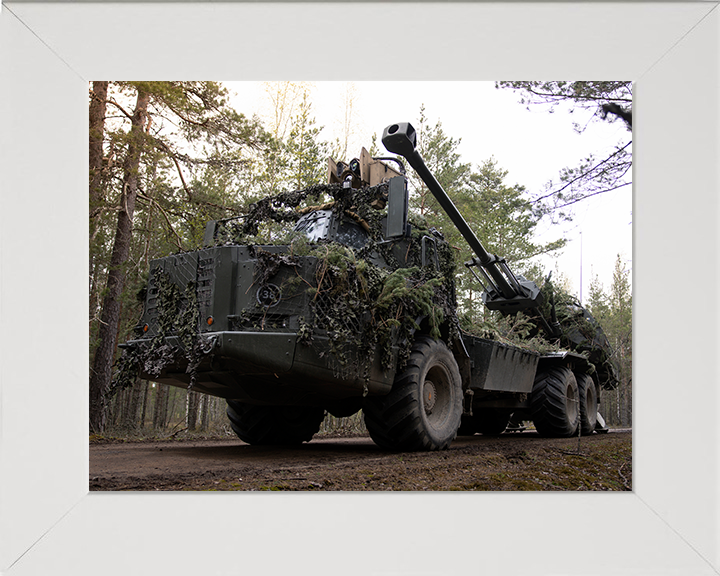 Archer Artillery 155mm system Photo Print - British Army Vehicle Hampshire Prints 10 x 8 White Frame No