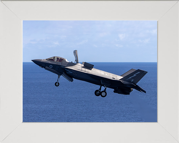 F-35B Lighting Jet Takeoff Aug 2025 Photo Print - Royal Navy Aircraft Posters, Prints, & Visual Artwork Hampshire Prints 10 x 8 White Frame No