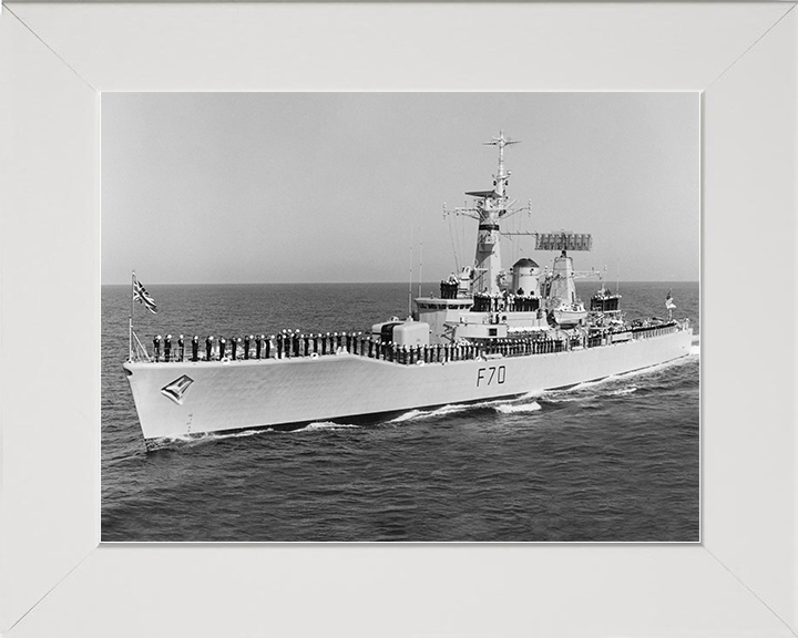 HMS Apollo (F70) Royal Navy Leander Class Frigate Cheering Ship Photo Print Wall Art Decor Posters, Prints, & Visual Artwork Hampshire Prints 10 x 8 White Frame No