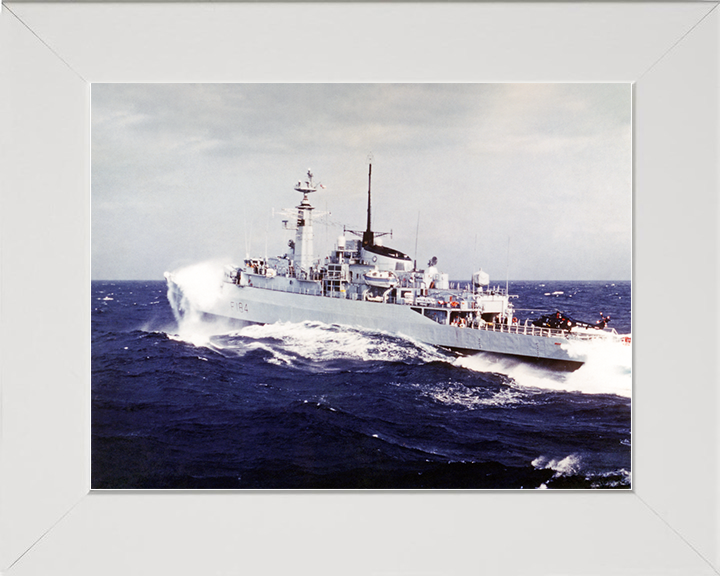 HMS Ardent (F184) Royal Navy Type 21 Frigate In Heavy Seas Photo Print Wall Art Decor Posters, Prints, & Visual Artwork Hampshire Prints 10 x 8 White Frame No
