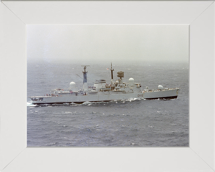 HMS Coventry (D118) Photo Print - At Sea 1982 - Royal Navy Type 42 Destroyer Hampshire Prints 10 x 8 White Frame No
