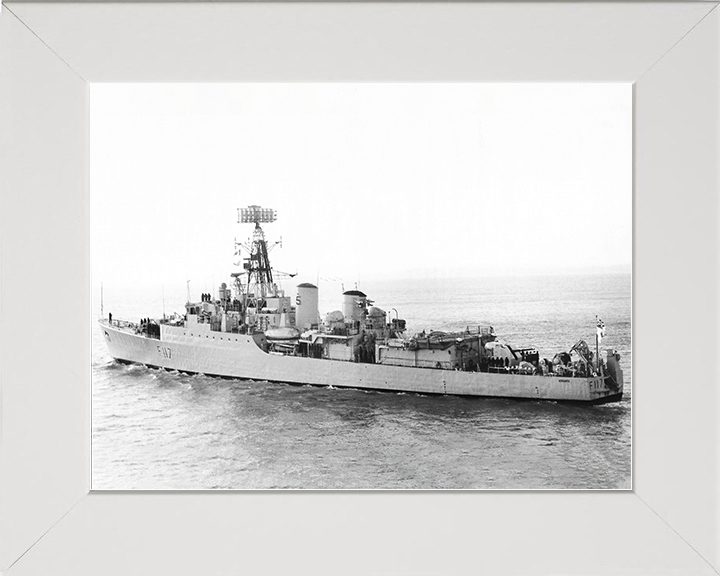HMS Ashanti (F117) Royal Navy Tribal Class Frigate Port Side View Photo Print Wall Art Decor Posters, Prints, & Visual Artwork Hampshire Prints 10 x 8 White Frame No