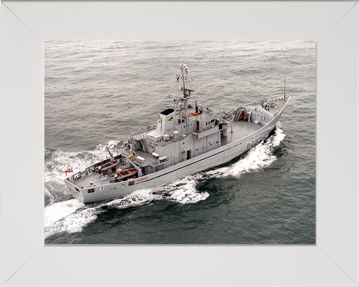 HMS Guernsey (P297) Photo Print - At Sea 1997 – Royal Navy Island Class Patrol Vessel Hampshire Prints 10 x 8 White Frame No