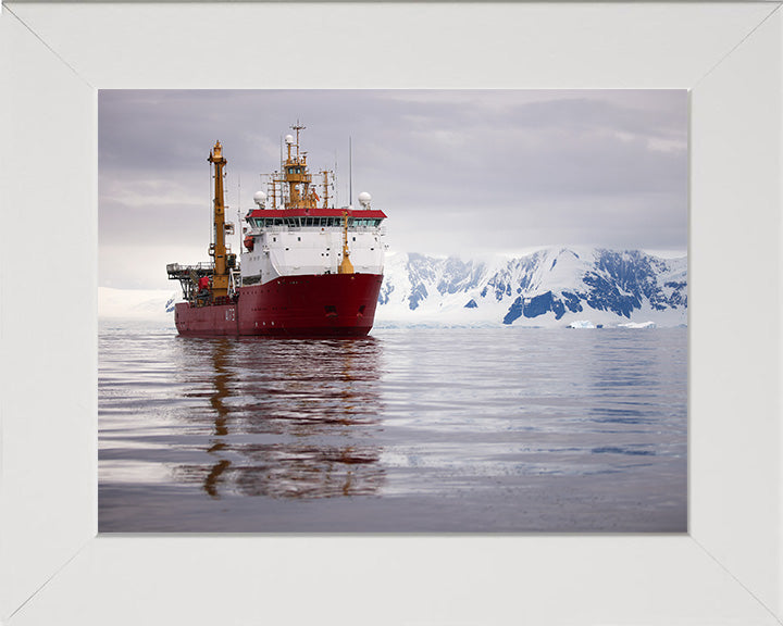 HMS Protector (A173) Photo Print - Starboard Bow - Royal Navy Ice Patrol Vessel Hampshire Prints 10 x 8 White Frame No