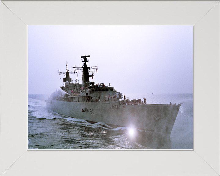 HMS Brazen (F91) Royal Navy Type 22 Frigate Handing Over Photo Print Wall Art Naval Decor Posters, Prints, & Visual Artwork Hampshire Prints 10 x 8 White Frame No
