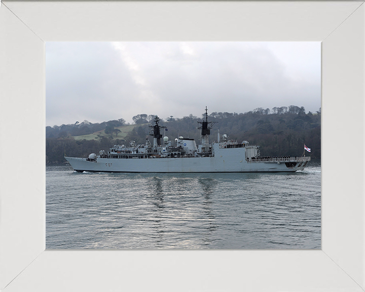 HMS Chatham (F87) Photo Print - Deploys 2010 - Royal Navy Type 22 Frigate Posters, Prints, & Visual Artwork Hampshire Prints 10 x 8 White Frame No