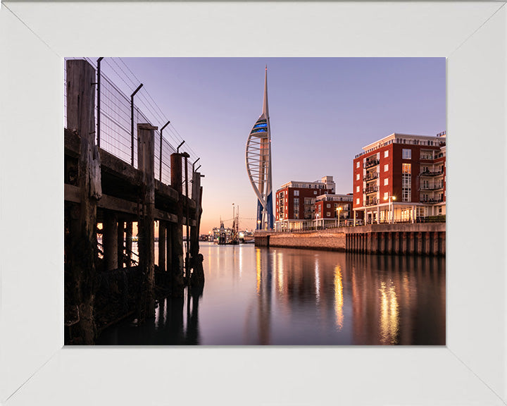 Gunwharf Quays and the Spinnaker tower Portsmouth Hampshire at sunset Photo Print - Canvas - Framed Photo Print - Hampshire Prints