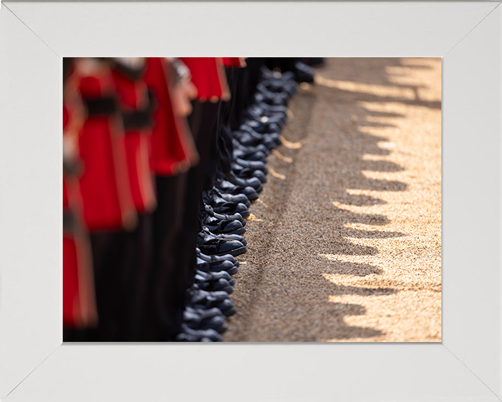 Welsh Guards Boots on Parade in London Photo Print - British Army Hampshire Prints 10 x 8 White Frame No