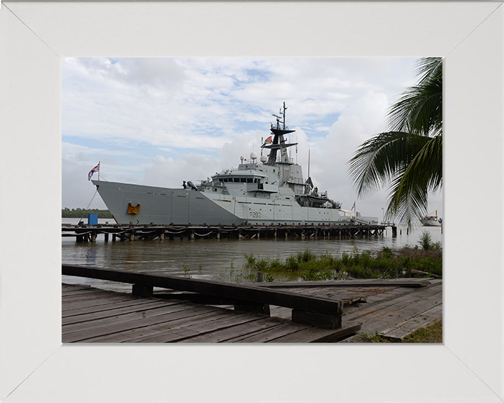 HMS Mersey (P283) Photo Print - Guyana 2016 - Royal Navy River Class Patrol Vessel Hampshire Prints 10 x 8 White Frame No