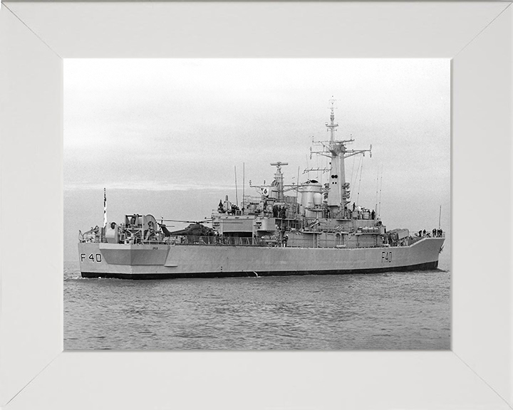HMS Sirius (F40) Photo Print - At Sea 1984 - Royal Navy Leander Class Frigate Posters, Prints, & Visual Artwork Hampshire Prints 10 x 8 White Frame No
