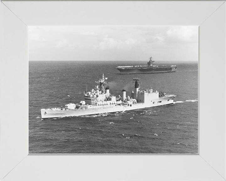 HMS Blake (C99) Royal Navy Tiger Class Light Cruiser At Sea 1975 Photo Print Wall Art Decor Posters, Prints, & Visual Artwork Hampshire Prints 10 x 8 White Frame No