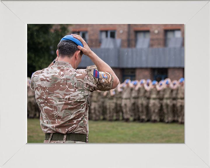 Coldstream Guards Don UN Berets 2025 Photo Print - British Army Hampshire Prints 10 x 8 White Frame No