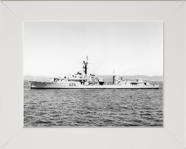 HMS Carysfort (D25) Royal Navy C Class Destroyer Port Side View Photo Print Wall Art Decor Posters, Prints, & Visual Artwork Hampshire Prints 10 x 8 White Frame No