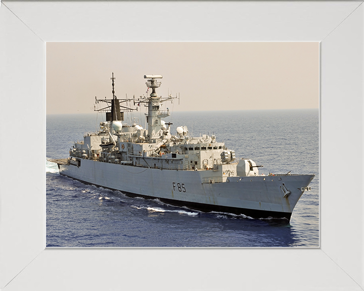 HMS Cumberland (F85) Royal Navy Type 22 Frigate Starboard Side Photo Print Wall Art Decor Posters, Prints, & Visual Artwork Hampshire Prints 10 x 8 White Frame No