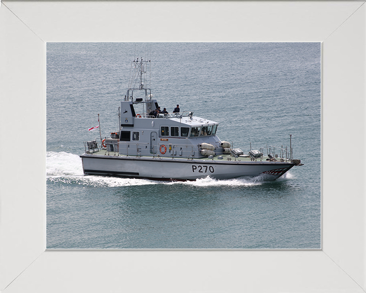 HMS Biter (P270) Royal Navy Archer Class P2000 Patrol Vessel Underway Photo Print Wall Art Decor Posters, Prints, & Visual Artwork Hampshire Prints 10 x 8 White Frame No