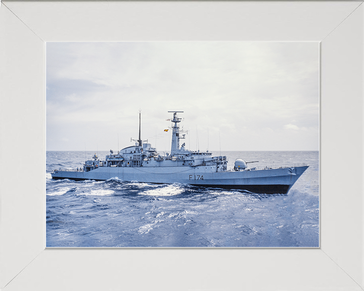 HMS Alacrity (F174) Royal Navy Type 21 Frigate Underway Photo Print Wall Art Naval Decor Posters, Prints, & Visual Artwork Hampshire Prints 10 x 8 White Frame No