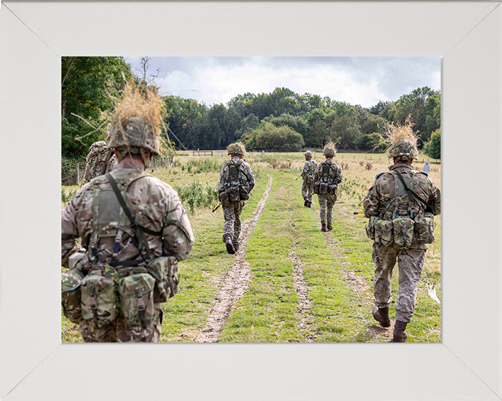 RAF Regiment Patrolling Photo Print - Royal Air Force Hampshire Prints 10 x 8 White Frame No