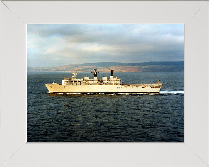 HMS Albion (L14) Photo Print - During Trials 2002 - Royal Navy Albion Class Amphibious Ship Posters, Prints, & Visual Artwork Hampshire Prints 10 x 8 White Frame No