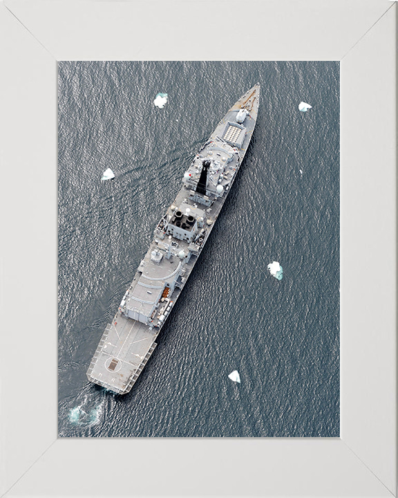 HMS Montrose (F236) Photo Print - South Atlantic 2011 - Royal Navy Type 23 Frigate Hampshire Prints 10 x 8 White Frame No