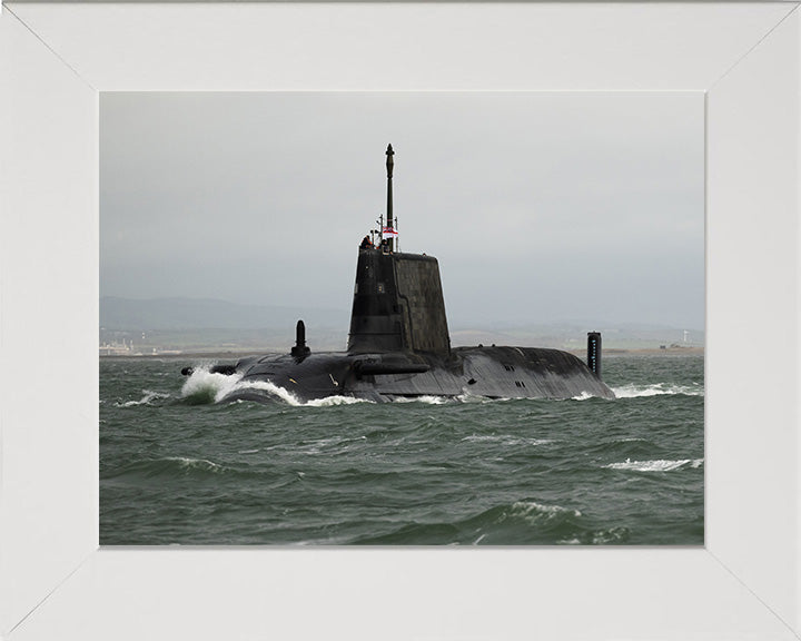HMS Anson (S123) Photo Print - Port Side - Royal Navy Astute Class Submarine Hampshire Prints 10 x 8 White Frame No