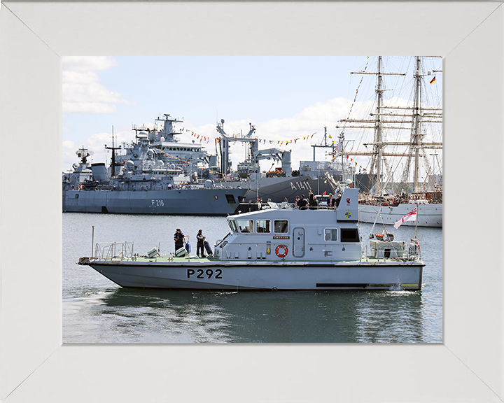 HMS Charger (P292) Photo Print - Kiel Harbour 2022 - Royal Navy Archer Class Patrol Vessel Posters, Prints, & Visual Artwork Hampshire Prints 10 x 8 White Frame No