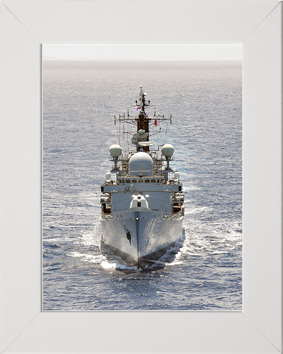 HMS Edinburgh (D97) Royal Navy Type 42 Destroyer High Bow View Photo Print Wall Art Decor Posters, Prints, & Visual Artwork Hampshire Prints 10 x 8 White Frame No