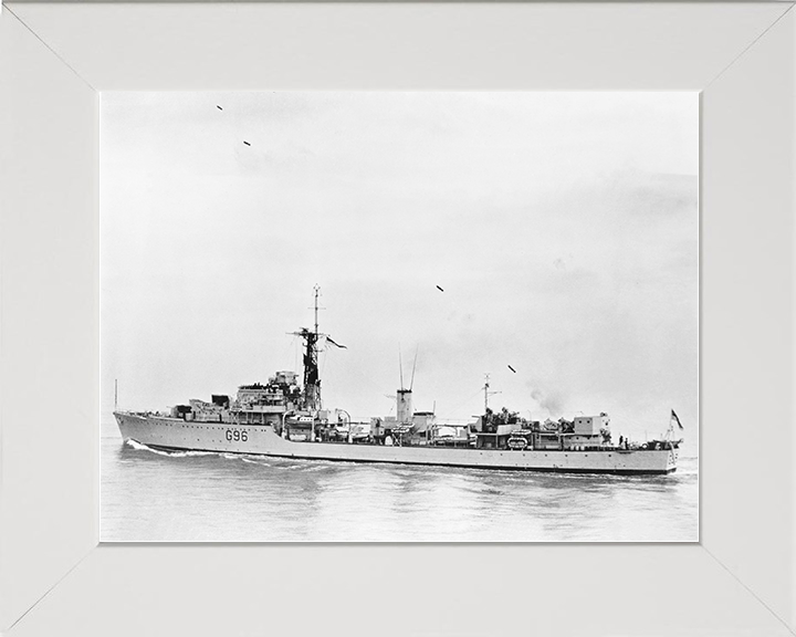 HMS Crossbow (G96) Royal Navy Weapon Class Destroyer Firing Photo Print Wall Art Decor Posters, Prints, & Visual Artwork Hampshire Prints 10 x 8 White Frame No