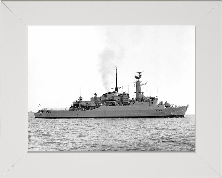 HMS Antelope (F170) Royal Navy Type 21 Frigate Starboard View Photo Print Wall Art Decor Posters, Prints, & Visual Artwork Hampshire Prints 10 x 8 White Frame No